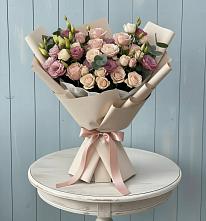 Букет цветов из:  Розы и Лизиантусы в Зеленоградский Пушкинского района