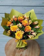 Букет цветов из:  Альстромерии и Розы в Зеленоградский Пушкинского района