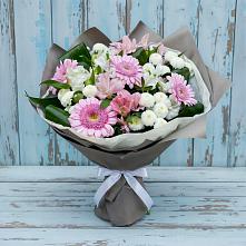 Букет цветов из:  Герберы, Альстромерии и Хризантемы в Зеленоградский Пушкинского района