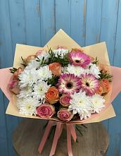 Букет цветов из:  Розы, Герберы и Хризантемы #REPLACE_PRED# Зеленоградский Пушкинского района