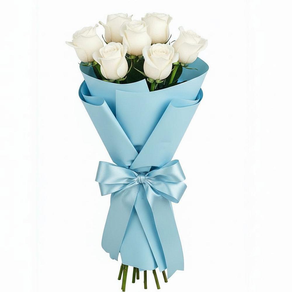 Букет 7 белых роз Проуд в Зеленоградский Пушкинского района