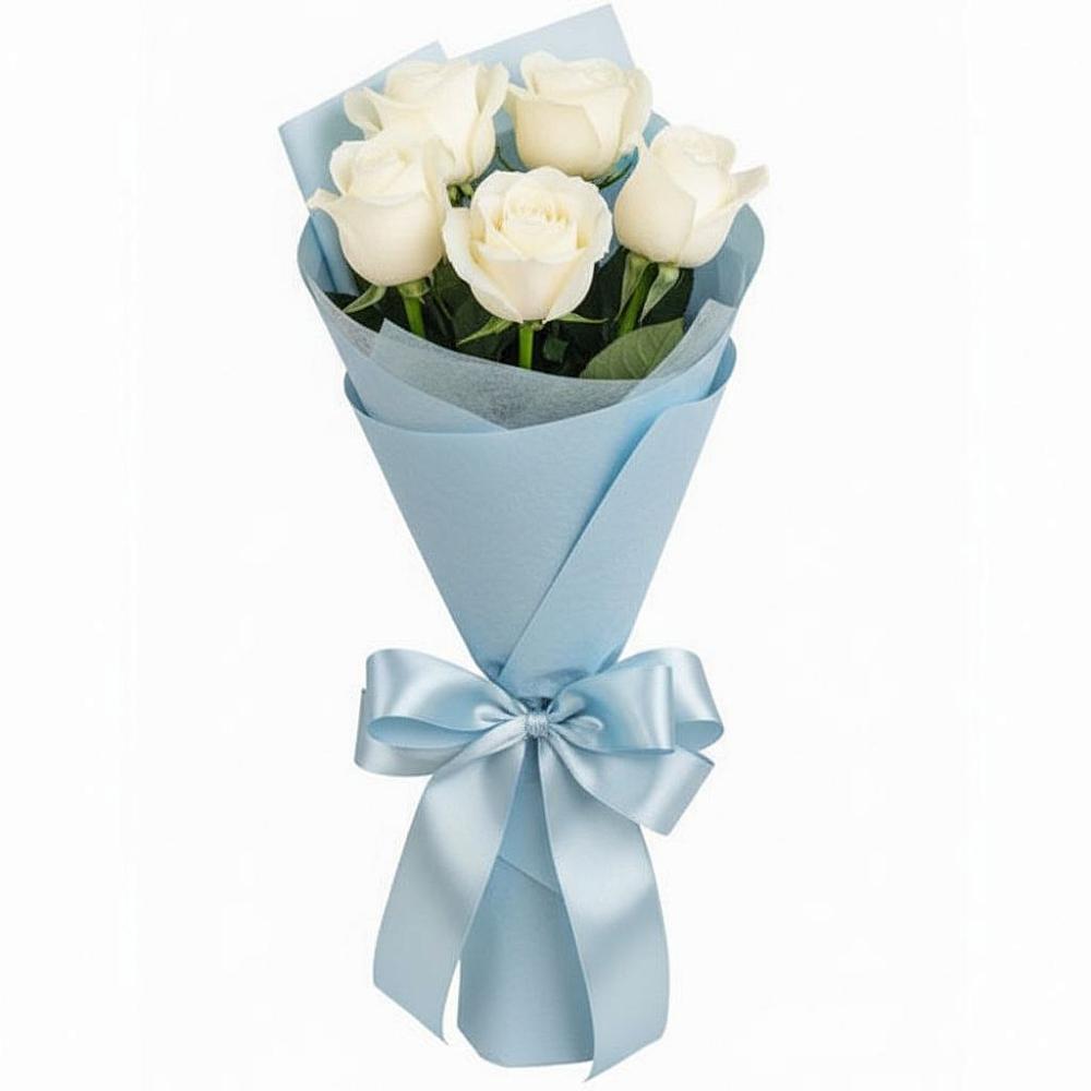 Букет 5 Белых роз Проуд в Зеленоградский Пушкинского района