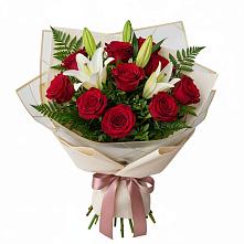 Букет цветов из:  Лилии и Розы в Зеленоградский Пушкинского района