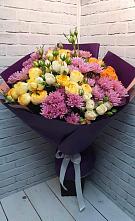 Букет цветов из:  Хризантемы и Розы в Зеленоградский Пушкинского района