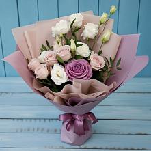 Букет цветов из:  Розы и Лизиантусы в Зеленоградский Пушкинского района