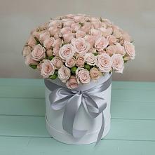 Цветочная композиция из Розы в шляпной коробке в Зеленоградский Пушкинского района