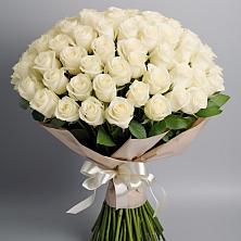 Букет 101 беля роза Белоснежка в Зеленоградский Пушкинского района