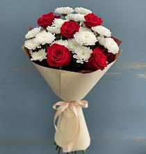 Букет цветов из:  Розы и Хризантемы в Зеленоградский Пушкинского района