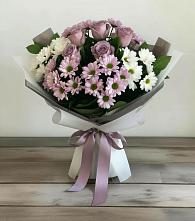 Букет цветов из:  Хризантемы и Розы в Зеленоградский Пушкинского района