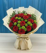 Букет цветов из:  Розы и Хризантемы в Зеленоградский Пушкинского района