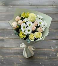 Букет цветов из:  Альстромерии, Розы и Хризантемы в Зеленоградский Пушкинского района