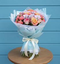 Букет цветов из:  Хризантемы и Розы в Зеленоградский Пушкинского района